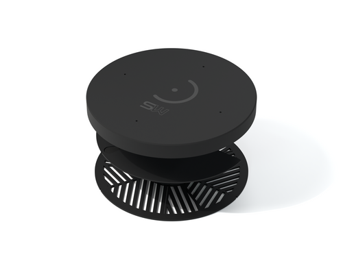 CAD illustration of the Tri-Bahtinov, isolation mask and dust cap kit in Black.