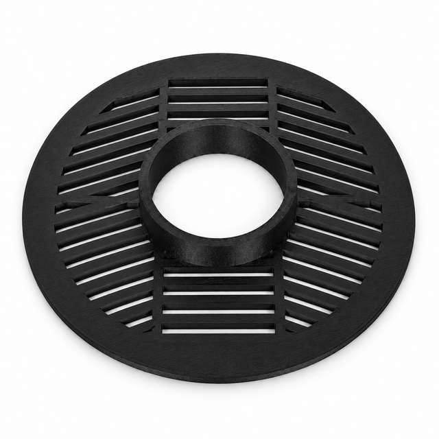 Black Bahtinov focusing mask, photographed with its real printed surface and focusing slots visible.