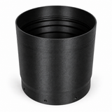 Black baffled dew shield photographed separately