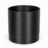 Regular unbaffled telescope dew shield photographed in Black, with its plain interior and lower fitting holes visible.