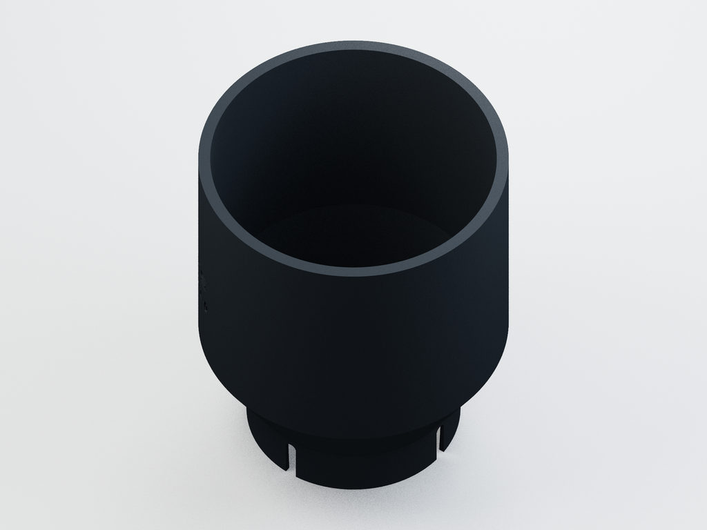 Plain 50 mm telephoto dew shield for the Seestar S30 Pro; CAD product render