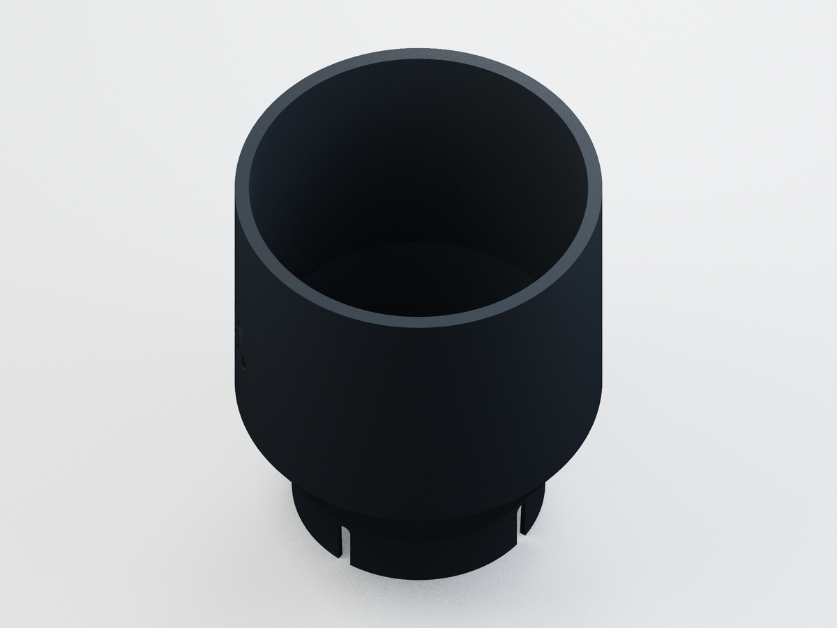 Plain 50 mm telephoto dew shield for the Seestar S30 Pro; CAD product render