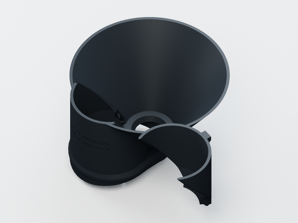 Removable divider beside the plain S30 Pro dual-camera dew shield; CAD product render