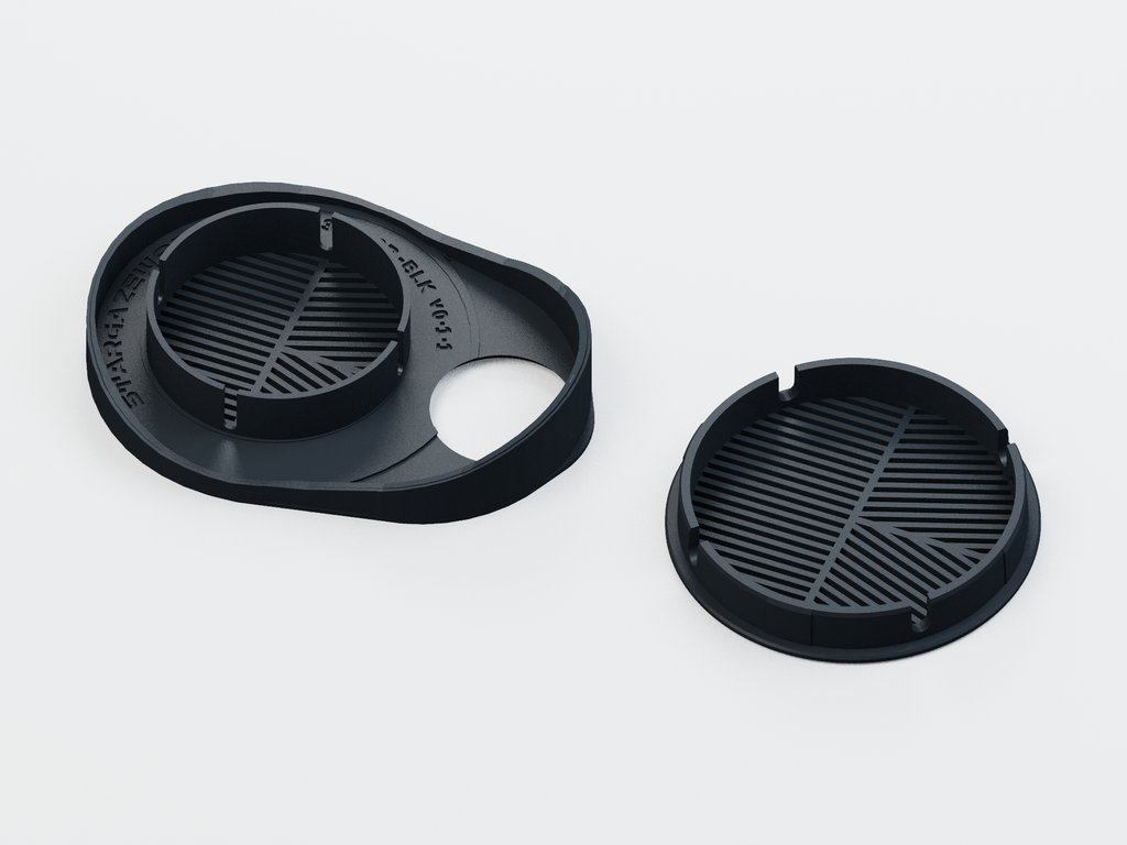 Underside collars on the two S30 Pro Bahtinov masks; CAD product render